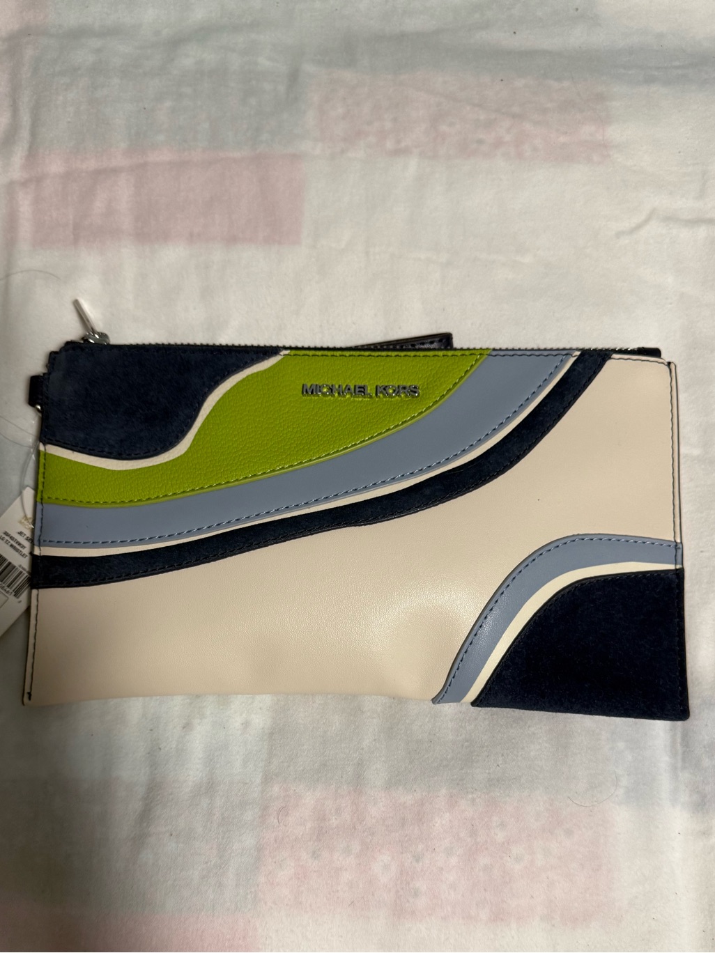 Michael By Michael Kors Nwt Jet Set Navy Multi Large Wristlet/Clutch!
